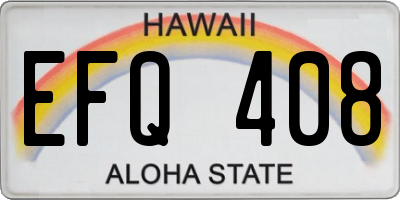 HI license plate EFQ408