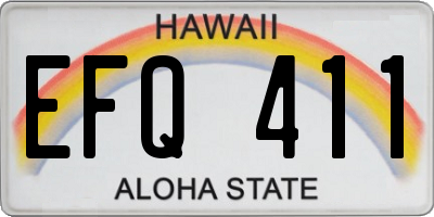 HI license plate EFQ411