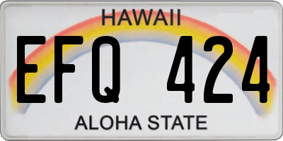 HI license plate EFQ424