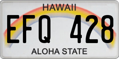 HI license plate EFQ428