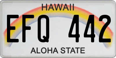 HI license plate EFQ442