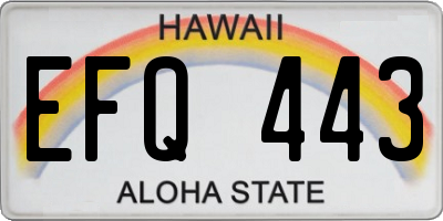 HI license plate EFQ443