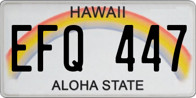 HI license plate EFQ447