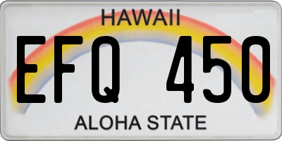 HI license plate EFQ450