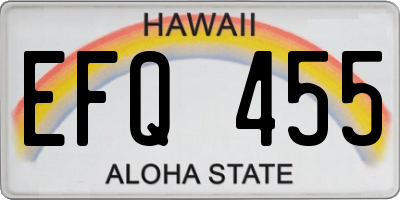 HI license plate EFQ455
