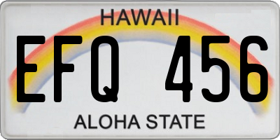 HI license plate EFQ456