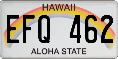 HI license plate EFQ462