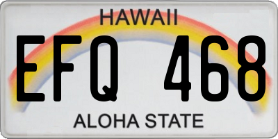 HI license plate EFQ468
