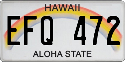 HI license plate EFQ472