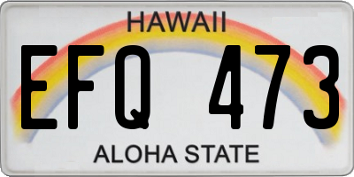HI license plate EFQ473