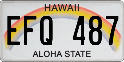 HI license plate EFQ487