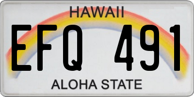 HI license plate EFQ491