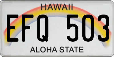HI license plate EFQ503