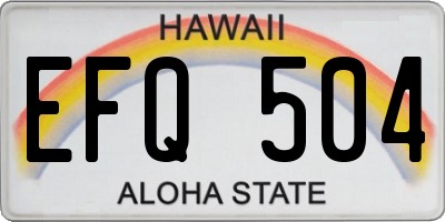 HI license plate EFQ504