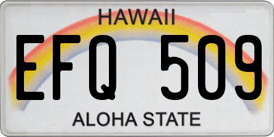 HI license plate EFQ509