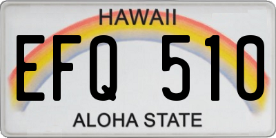 HI license plate EFQ510