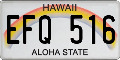 HI license plate EFQ516
