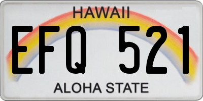 HI license plate EFQ521