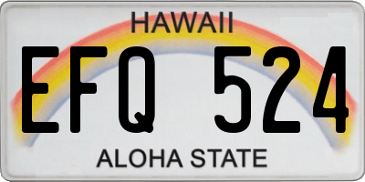 HI license plate EFQ524