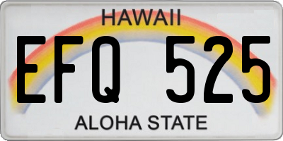 HI license plate EFQ525