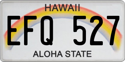 HI license plate EFQ527