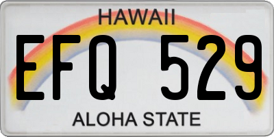 HI license plate EFQ529