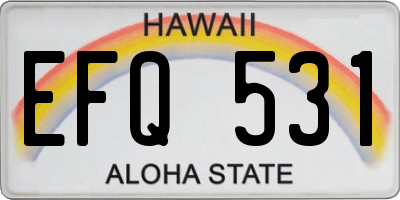 HI license plate EFQ531