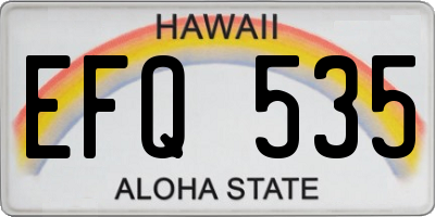 HI license plate EFQ535