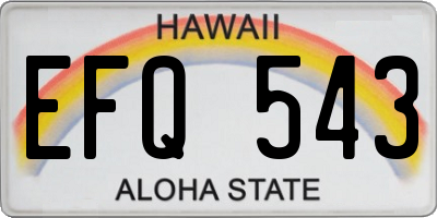 HI license plate EFQ543