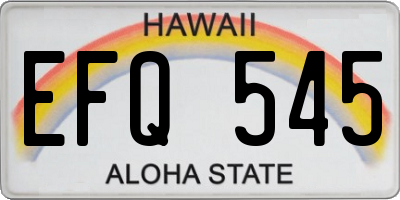 HI license plate EFQ545
