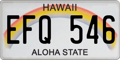 HI license plate EFQ546