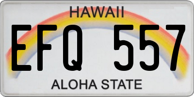 HI license plate EFQ557
