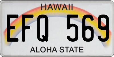 HI license plate EFQ569