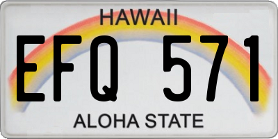 HI license plate EFQ571