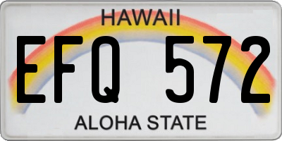 HI license plate EFQ572