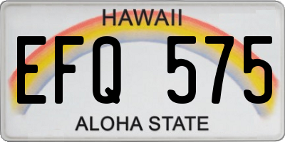 HI license plate EFQ575