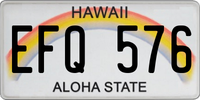 HI license plate EFQ576