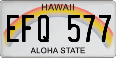 HI license plate EFQ577