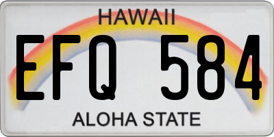 HI license plate EFQ584
