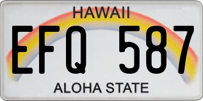 HI license plate EFQ587
