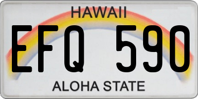 HI license plate EFQ590