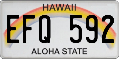 HI license plate EFQ592
