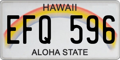 HI license plate EFQ596