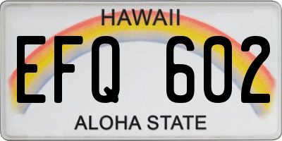 HI license plate EFQ602