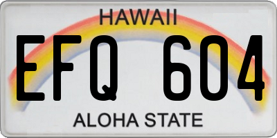 HI license plate EFQ604