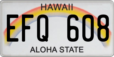 HI license plate EFQ608