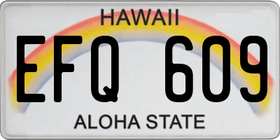 HI license plate EFQ609