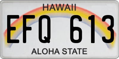 HI license plate EFQ613