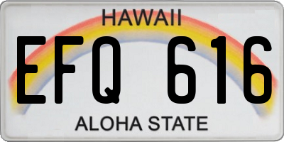 HI license plate EFQ616