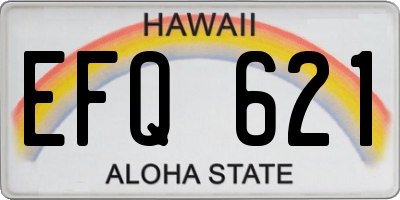 HI license plate EFQ621